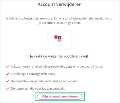 lexamore account verwijderen|Lexa